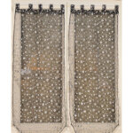 Paire de petits voilages � bulles argent�es noir 2x60x120 cm