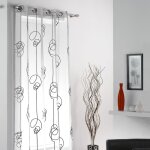 Panneau a oeillets 140 x 240 cm voile imprime transfert looping blanc / noir