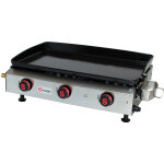 Somagic - plancha à gaz avec cuve et bâti en acier laqué argent 77x49x24 cm Somagic - plancha à gaz avec cuve et bâti en acier laqué argent 77x49x24 cm