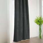 Homemaison - rideau alaska � galon fronceur isolant et 100 % occultant noir 140x240 cm