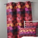 Homemaison - rideau ameublement jacquard 'triangles' bordeaux 140x260 cm Homemaison - rideau ameublement jacquard 'triangles' bordeaux 140x260 cm