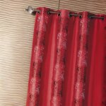 Homemaison - rideau d'ameublement shantung brod motif thnique rouge orang 140x260 cm