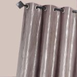 Homemaison - rideau d'ameublement en taffetas froissé taupe 135x260 cm Homemaison - rideau d'ameublement en taffetas froissé taupe 135x260 cm