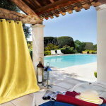 Homemaison - rideau ext�rieur imperm�able jaune 135x240 cm