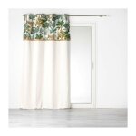 Homemaison - rideau a oeillets 140 x 240 cm coton + haut imprim� jute balinesia