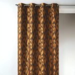 Rideau en jacquard  imprims baroques jaune ocre 140x260 cm