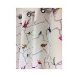 Homemaison - rideau occultant motif colibris - 145x260cm - blanc