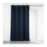 Homemaison - rideau a oeillets 140 x 260 cm 100% occultant / chambray uni crepuscule bleu