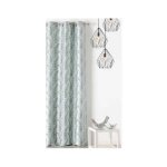 Homemaison - rideau � oeillets aux motifs palmes bleu 145x250 cm