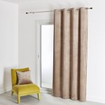 Rideau en velours feutr uni lin 135x260 cm
