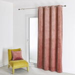 Rideau en velours feutr� uni rose clair 135x260 cm