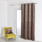 Rideau en velours feutr� uni taupe 135x260 cm