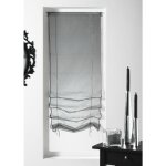 Store  remonter voilage organza fantaisie 'goutte d'eau' gris clair 45x200cm