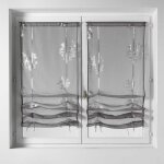 Store voilage en etamine imprim�e gris clair 150x240 cm