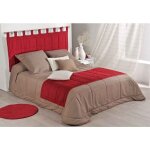 T�te de lit � passants et - effet matelass� rouge 160x85 cm
