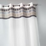 Voilage en �tamine avec parement haut design blanc 140x240 cm