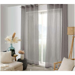 Voilage tamisant � l'aspect lin noir 140x240 cm