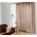Voilage aspect lin grande largeur oeko - tex. taupe 300x240 cm