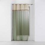 Voilage � oeillets 140 x 240 cm voile sabl� + jute greenybel vert