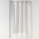 Voilage a oeillets 140 x 240 cm voile sabl melusine blanc