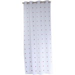 Voilage oeillets 140x240 sabl� brod� smarties bordeaux / blanc