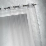 Voilage organza  fines rayures horizontales gris clair 140x240 cm