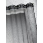 Voilage organza  fines rayures horizontales noir 140x240 cm