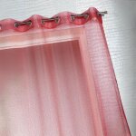 Voilage organza  fines rayures horizontales rouge orang 140x240 cm