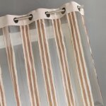 Voilage en organza rayures verticales beige 140x260 cm
