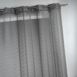Voilage tiss� et filet� gris anthracite 300x240 cm