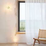 Homemaison - voilage uni sabl et plomb blanc 300x240 cm