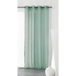 Linder - voilage uni et tamisant en poly / lin bleu ciel 150x240 cm