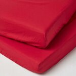 Homescapes - lot de 2 draps housse lit bébé en coton égyptien 200 fils rouge, 60 x 120 cm Homescapes - lot de 2 draps housse lit bébé en coton égyptien 200 fils rouge, 60 x 120 cm