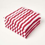 Homescapes - lot de 4 galettes de chaise capitonnée rayures rouges 40 x 40 cm Homescapes - lot de 4 galettes de chaise capitonnée rayures rouges 40 x 40 cm