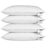 Homescapes - lot de 4 oreillers en plumes de canard, 50 x 75 cm