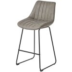 Homescapes - ascot tabouret de bar imitation cuir, gris