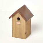 Homescapes cabane  oiseaux pour msanges bleues en bois avec toit en cuivre