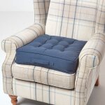 Coussin d'assise rehausseur en coton bleu marine, 50 x 50 x 10 cm - homescapes