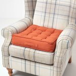 Homescapes coussin d'assise rehausseur en coton terracotta, 50 x 50 x 10 cm