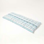 Coussin pour banc de jardin 2 places, rayures bleues - homescapes