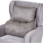 Coussin lombaire ergonomique en sudine, gris fonc - homescapes