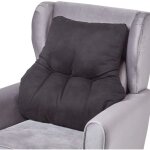 Coussin lombaire ergonomique en sudine, noir - homescapes