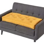 Homescapes - coussin rehausseur pour canap en coton, jaune moutarde
