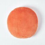 Homescapes coussin rond en velours orange, 40 cm