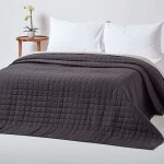 Homescapes couvre - lit matelass� bicolore & r�versible en coton - noir & gris - 150 x 200 cm