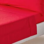 Homescapes - drap plat uni 100% coton �gyptien 200 fils rouge 178 x 255 cm