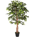 Homescapes figuier pleureur ficus benjamina vert en pot 122 cm