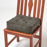 Galette de chaise coussin rehausseur en sudine gris fonc, 40 x 40 x 10 cm - homescapes