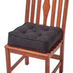 Homescapes galette de chaise coussin rehausseur en sudine noir, 40 x 40 x 10 cm