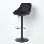 Homescapes - henley tabouret de bar rglable en velours, noir